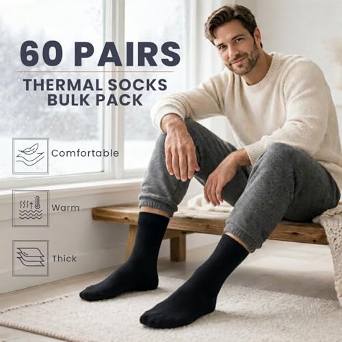 Image of Yacht & Smith Mens and Womens Thermal Winter Socks, Warm Cold Resistant Bulk Pack