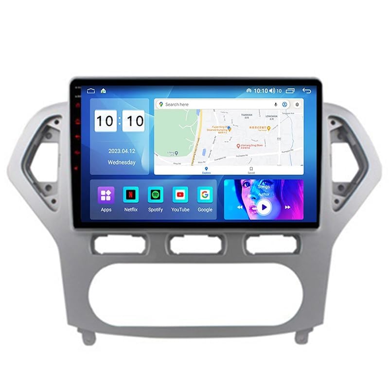 Autoradio 2 DIN Android 14 para Ford Mondeo 2007-2010 con pantalla de 9" y GPS