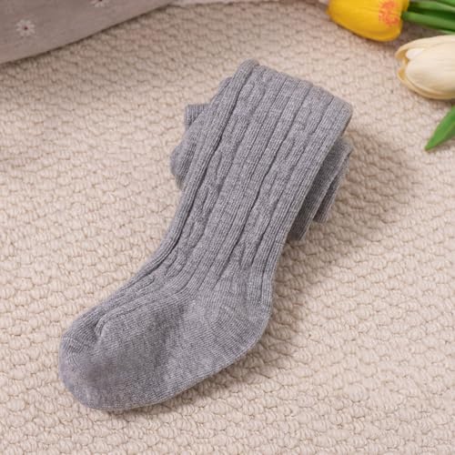 Image of SYGA Baby Tights For Girls Soft Cotton Infant Leggings Toddler Solid Knit Socks Newborn Warm Crochet Pants Stockings - Purple