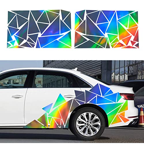 Image of ATOMO 2 Triangle Car Decals Vinyl Decal Graphics, Holographic Laser
