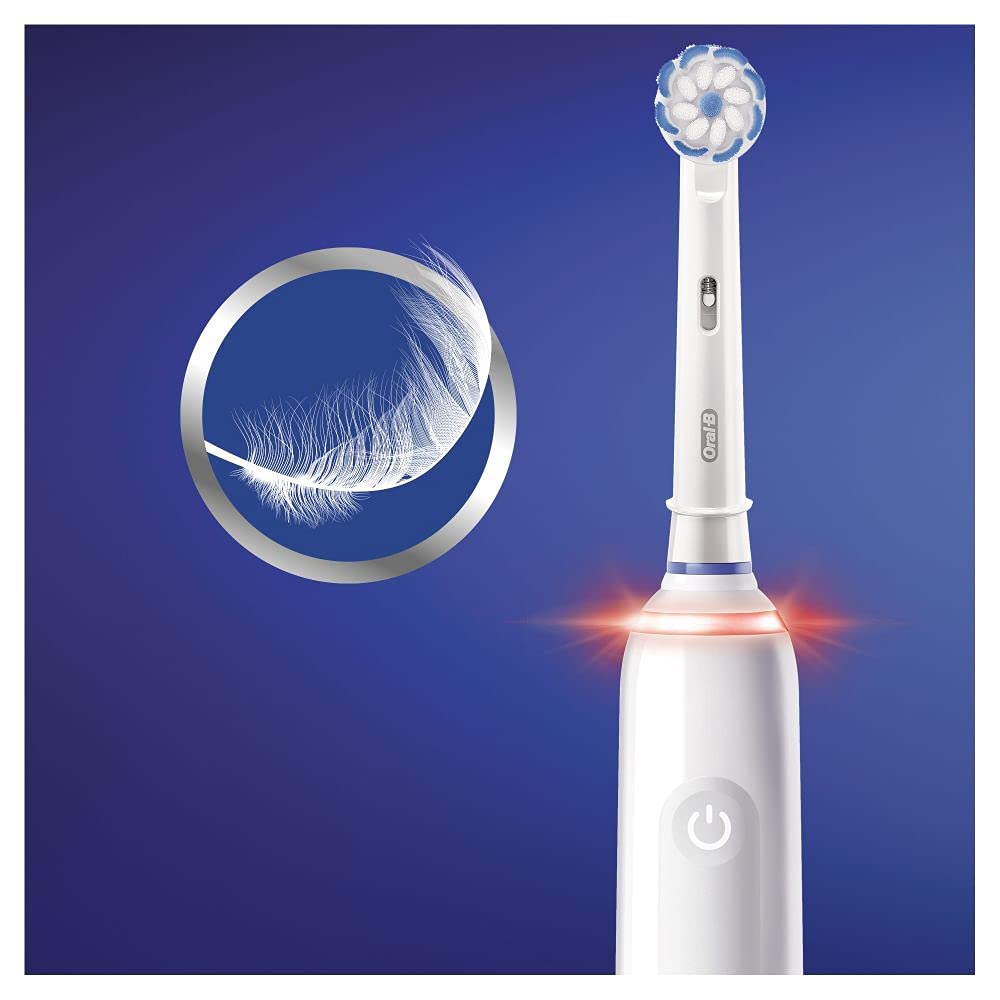Oral-B Junior Star Wars Elektrische Zahnbürste für Kinder ab 6 Jahren, 360°-Andruckkontrolle, weiche Borsten, 2 Putzprogramme inkl. Sensitiv, Timer, weiß