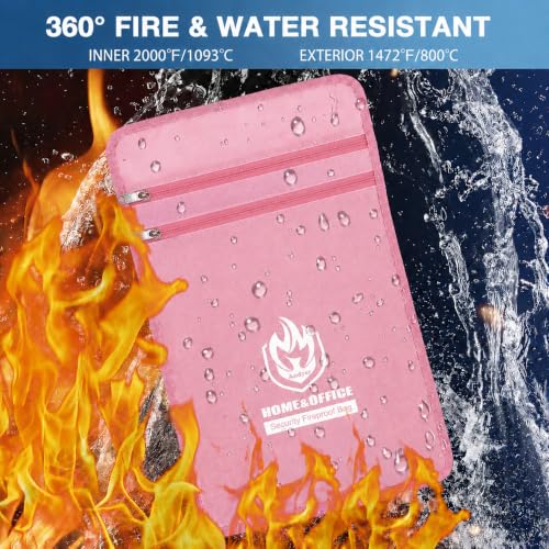 Image of Andyer 2 Pockets Fireproof Document Bag (15 inchx11 inch), Protect Values from Fire