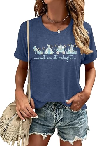 Image of Magical Shirts Women Girls Family Vacation Matching Shirt Magic Kingdom T-Shirt Mommy and Me Trip Short Sleeve Tops