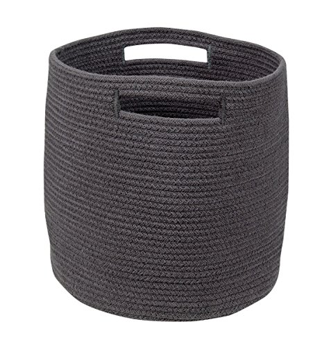 Home Basics HMB26 Cestos para Almacenaje, Algodón, Gris Oscuro, 30 x 30 x 30 cm