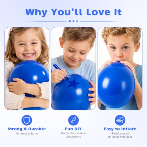 Image of Royal Blue Balloons, 12 Inch Dark Blue Latex Party Balloon