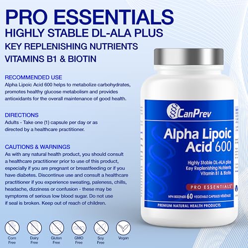 CanPrev - Alpha Lipoic Acid 600mg, 60 Vegan Capsules 60-Day Supply - Antioxidant, Cardiovascular, Daily Detox and Blood Sugar Support - Replenishing Nutrients B1, Biotin and R Alpha Lipoic Acid - Image 3
