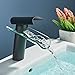 Robinet de lavabo cascade noir mat robinet mitigeur d'eau froide chaude cascade en verre chromé pour mitigeur mitigeur de salle de bain