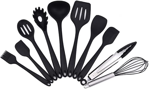 Juego de utensilios de cocina, 1011 piezas de utensilios de cocina de silicona resistente al calor, juego de utensilios de cocina antiadherentes,