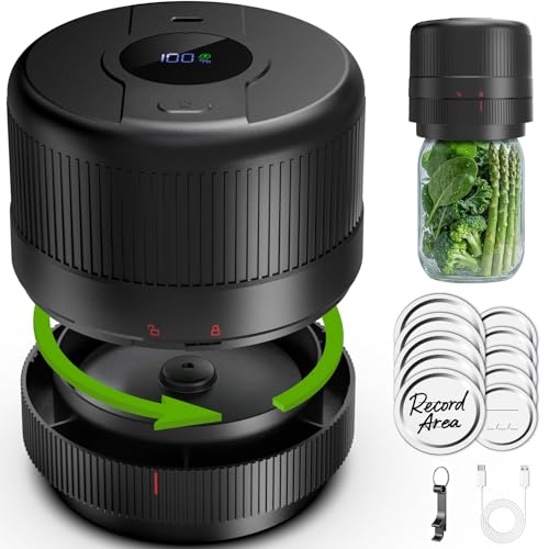 Wothfav Mason Jar Vacuum Sealer Kit, Electric Sealer for Wide, Regular Mouth Mason Jars, Portable Vacuum Sealer for Jars, Birthday Gifts for Her, Gifts for Mom,...