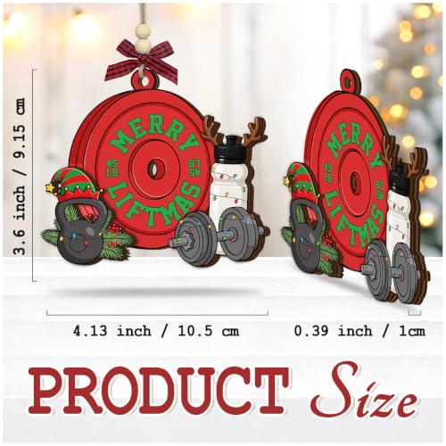 Weight Lifting Christmas Ornament 2026, Barbell and Dumbbell Gym Ornament - Image 2