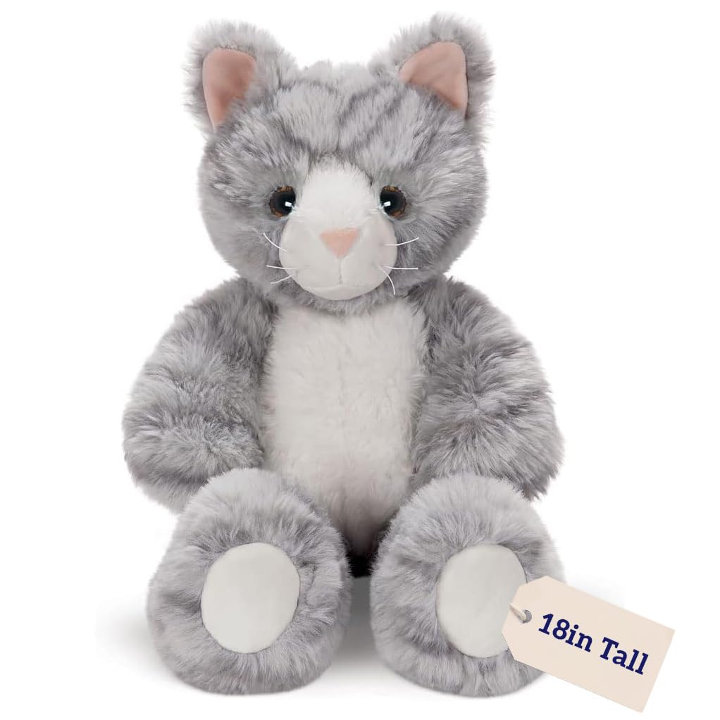 Vermont Teddy Bear Stuffed Kitten - Oh So Soft Kitty Cat Stuffed Animal, Plush Toy, Gray, 18 Inch