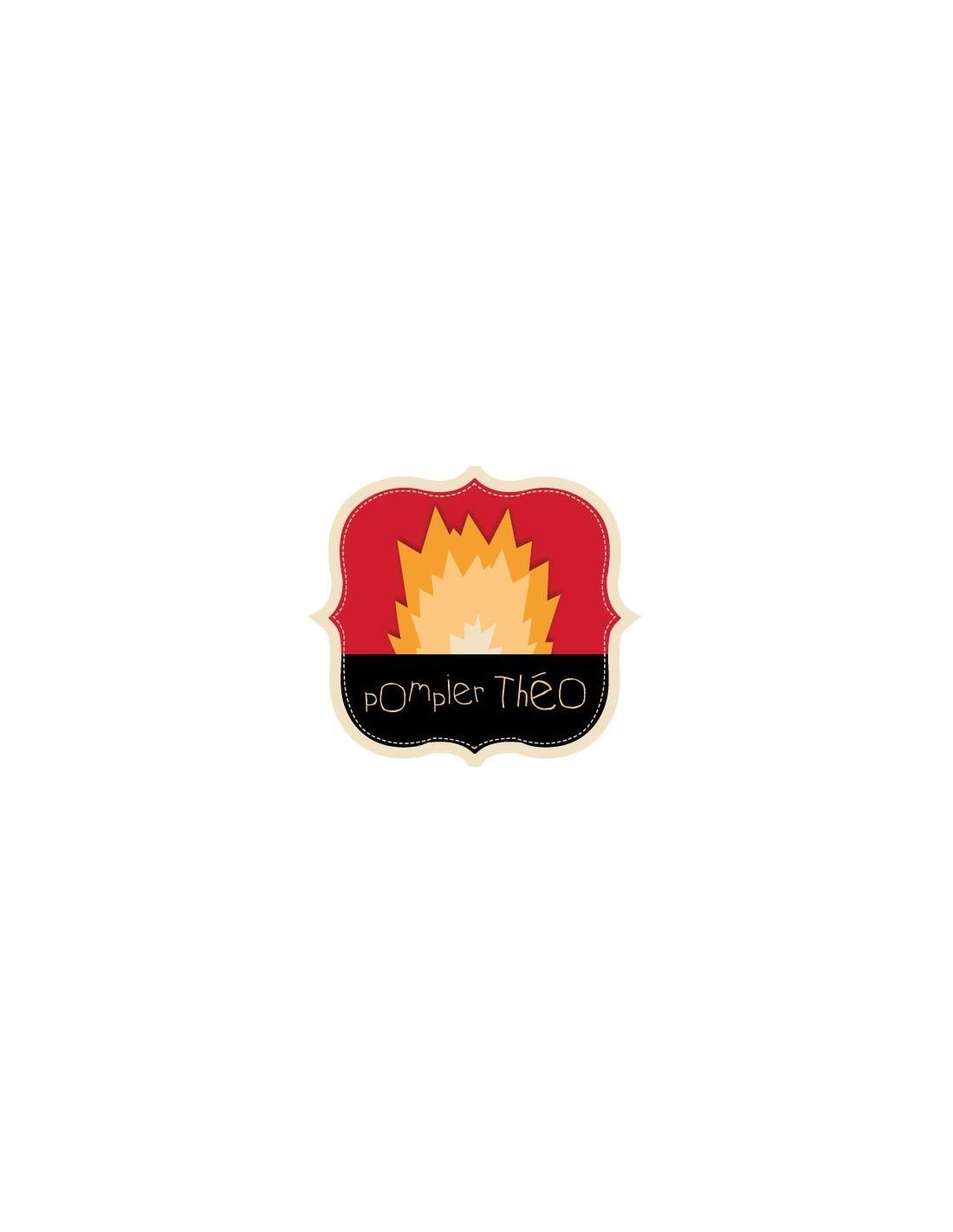 Sticker prénom à personnaliser écusson feu pour porte de chambre