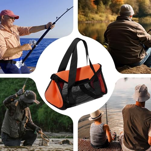 Sac de rangement portable en maille orange pour leurres - 4