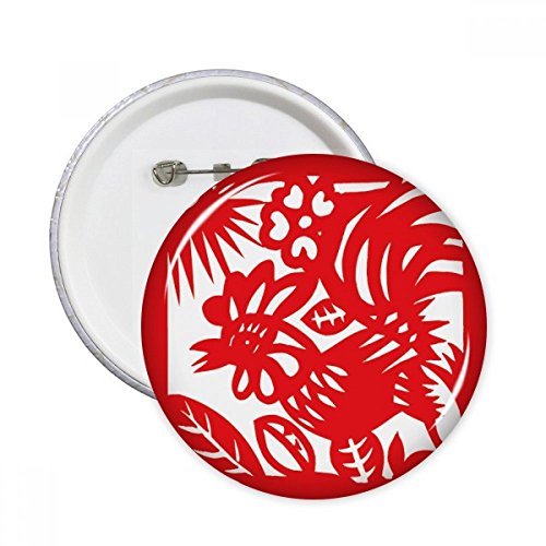 Pins Coq animal Chine Zodiaque DIYthinker badge rond de taille L pour vêtement