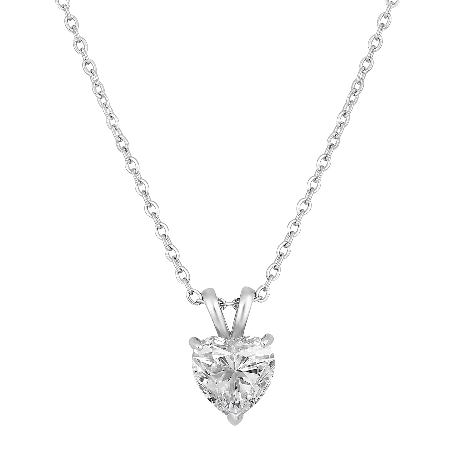 peora Silver Plated White Cubic Zirconia Studded Fancy Pendant Chain Necklace Stylish Fashion Jewellery Gift for Women Girls-picture-13