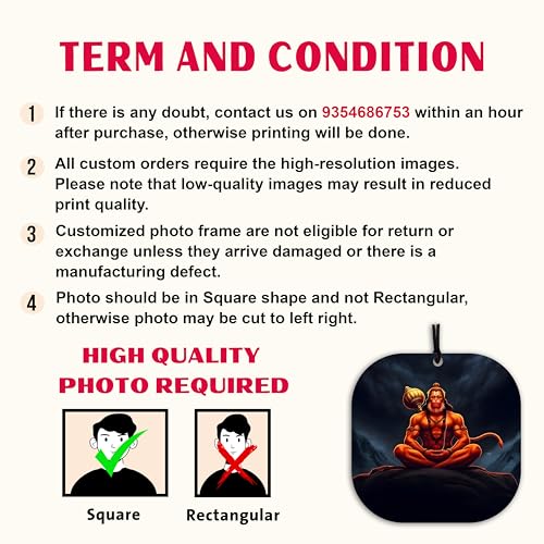 Image of Lord Hanuman Ji Car Hanging Ornament | Acrylic Rear View Mirror Accessory | Spiritual Good Luck Blessing Charm for Safe & Protected Travel | Religious Car Decor Gift for Devotees & Family