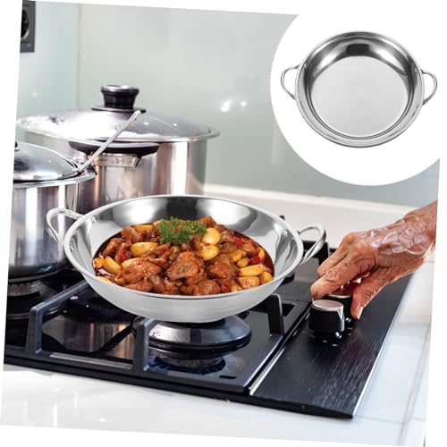Wok Sartén de Acero Inoxidable Fondo Plano para Cocina miniatura 3