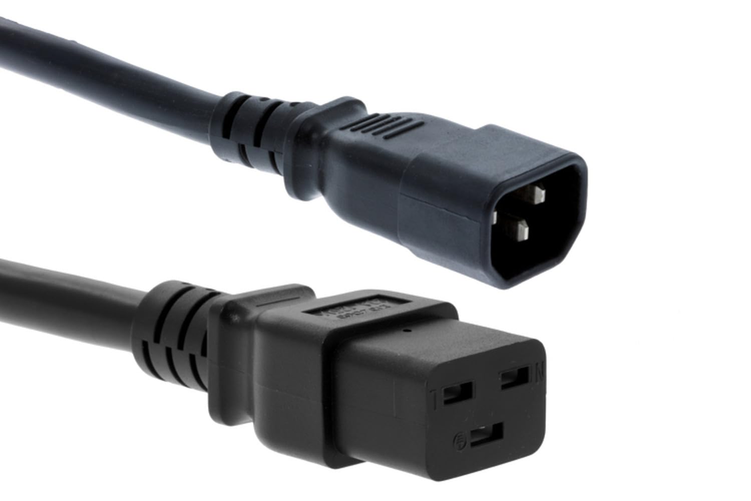 CablesAndKits - Heavy Duty AC C19 to C14 Power Cord, 15A/250V, 14 AWG, C14 to C19 Power Cord, (IEC-60320-C14 to IEC-60320-C19) 10 ft-Lifetime Wty