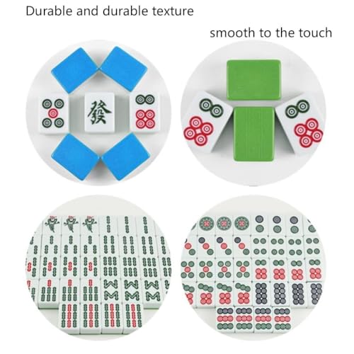 Juego de mesa Mahjong chino con 144 fichas de melamina miniatura 6