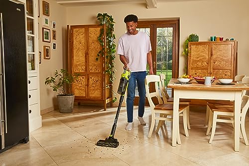 RYOBI 18 V ONE+ Brushless Akku-Staubsauger RSV18BL-0 (Luftstrom 900 l/min, Behältervolumen 800 ml, ohne Akku und Ladegerät), Grün & Anthrazit