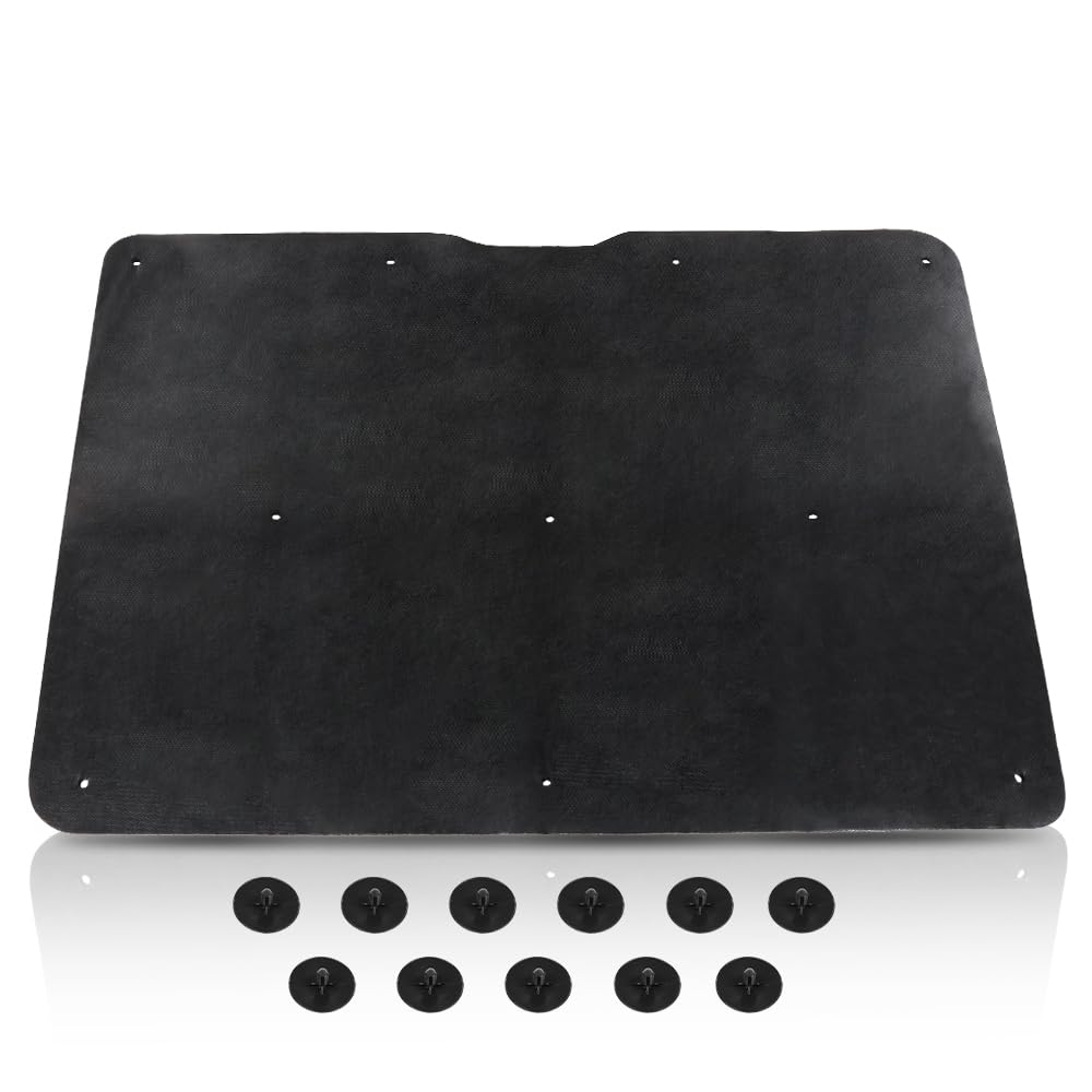 LQI Under Hood Insulation Pad 1/2 Inch Thick with Clips Compatible with Buick Regal 1981-1987 Black PET