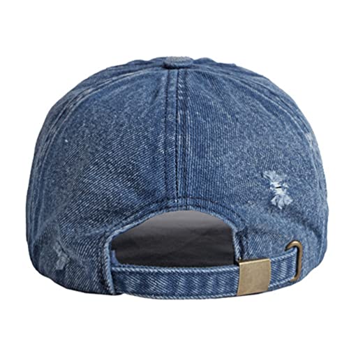 Image of Vintage Washed Denim Distressed Dad Hats Baseball Caps for Men Women