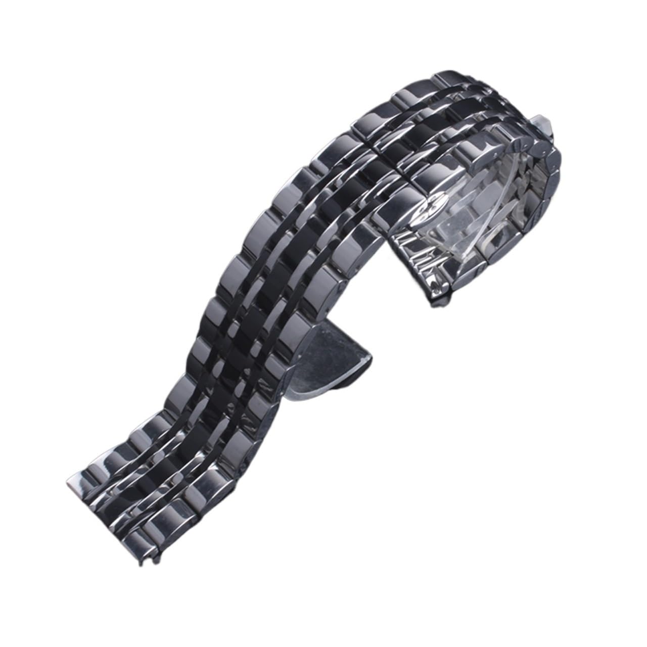 HMFang Bracelet de montre en métal en acier inoxydable 16mm 18mm 20mm 20mm Montre Bracelet Noir Argent Rose Gold
