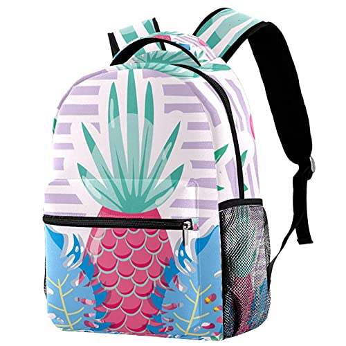 Sac à dos décontracté pour femme grand format multicolore rose blanc