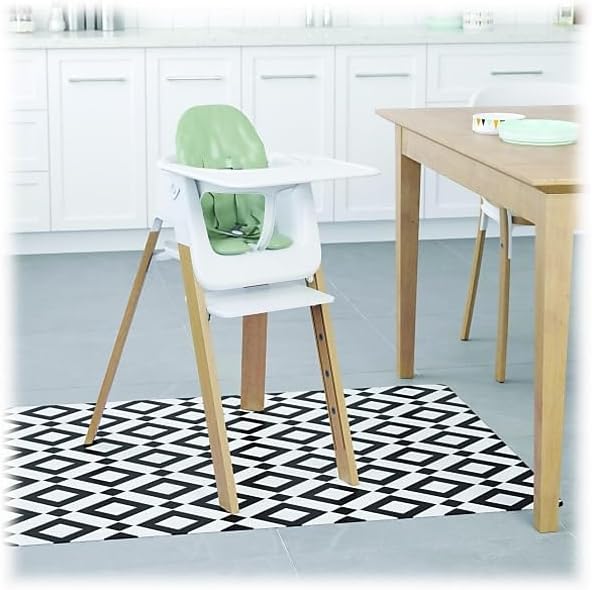 Deflecto FashionMat Chair Mat, Black Diamond Design, Hard Floor and Flat Pile Carpet Use, Non-Studded Rectangle, 35” x 40”