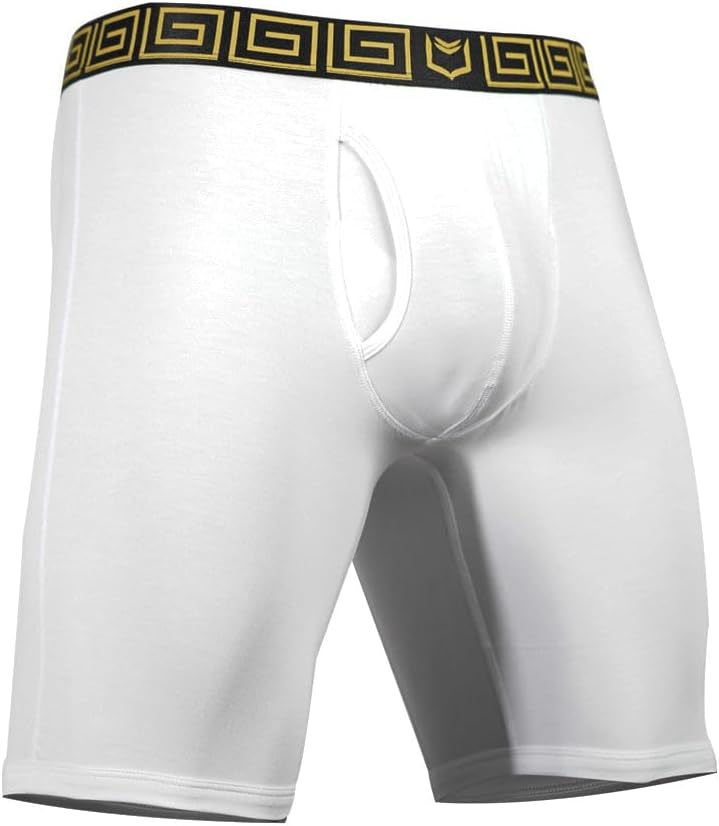 SHEATH V Men's 8" Bamboo Rayon Dual Pouch Boxer Briefs | Athletic Performance Underwear