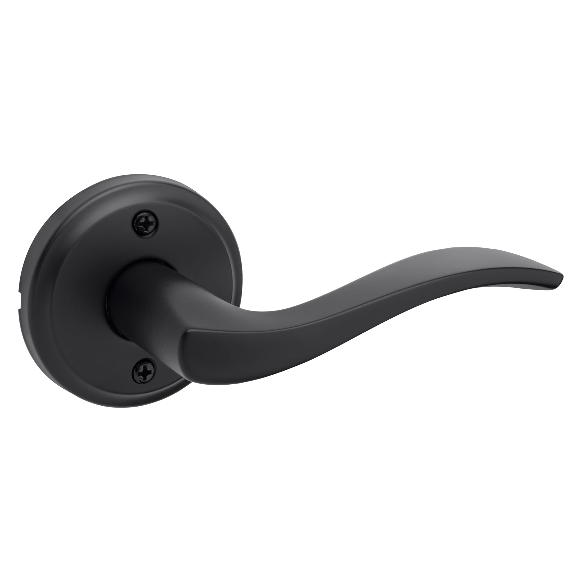 Kwikset Sedona manekin klamka do drzwi, jednostronna dźwignia do szafy, francuskie podwójne drzwi i spiżarnia, matowa, czarna, nieobracająca się praworęczna, wewnętrzna dźwignia wciskania/ciągnięcia,