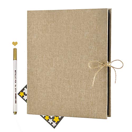 Scrapbook Photo Albums Linen Refillable Scrap Book DIY Scrapbooking Vintage Black Pages Memory