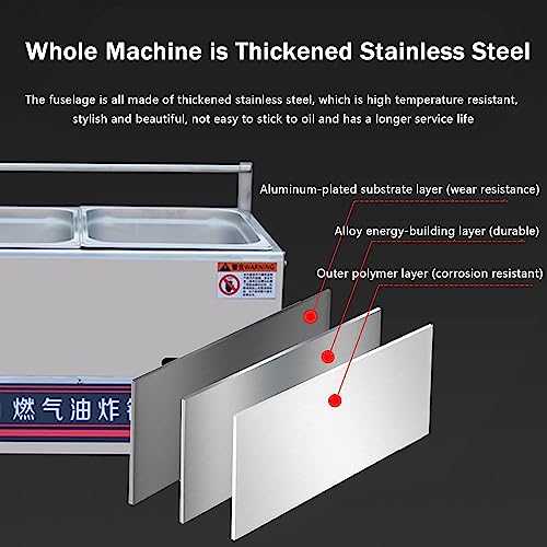 Kommerzielle Fettfritteuse Korb Fritteuse Kommerzielles Gas Manuelle Temperatureinstellung Edelstahl Infrarot Energiesparend Mit Herausnehmbarem Korb Pommes Frites Schnelles Aufheizen Energi – Bild 8