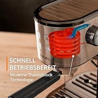 Krups Virtuoso Essential Espresso-Siebträgermaschine, 15 bar, Edelstahl-Applikationen, schlankes Design, Bedienfeld mit 4 Funktionen, inkl. Barista-Zubehör, Edelstahl, XP441810 – Ansicht 4