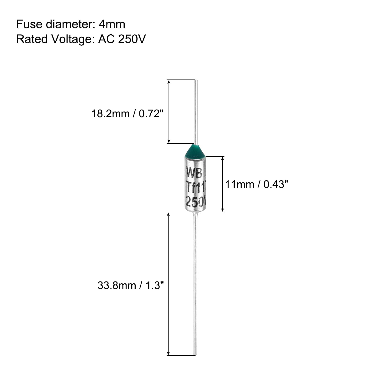 QUARKZMAN 4Pezzi Fusibile Termico a Temperatura metallo RY117 117 °C 242.6°F 15A 250V Interruttore Termico per Motore Trasformatore Elettrico Industriale Elettrodomestici