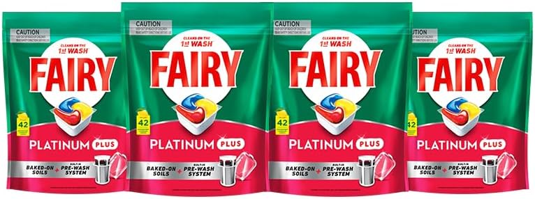 Fairy Platinum Plus Dishwasher Tablets 168 Pack Value Bundle (42 Pack x 4)