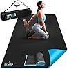 Sensu Large Yoga Mat - 6’ x 4’ x 9mm Extra Thick Exercise Mat for Yoga, Pilates, Stretching, Cardio Home Gym Floor, Non- Slip Anti Tear Eco-Friendly Workout Mat - Use Without Shoes