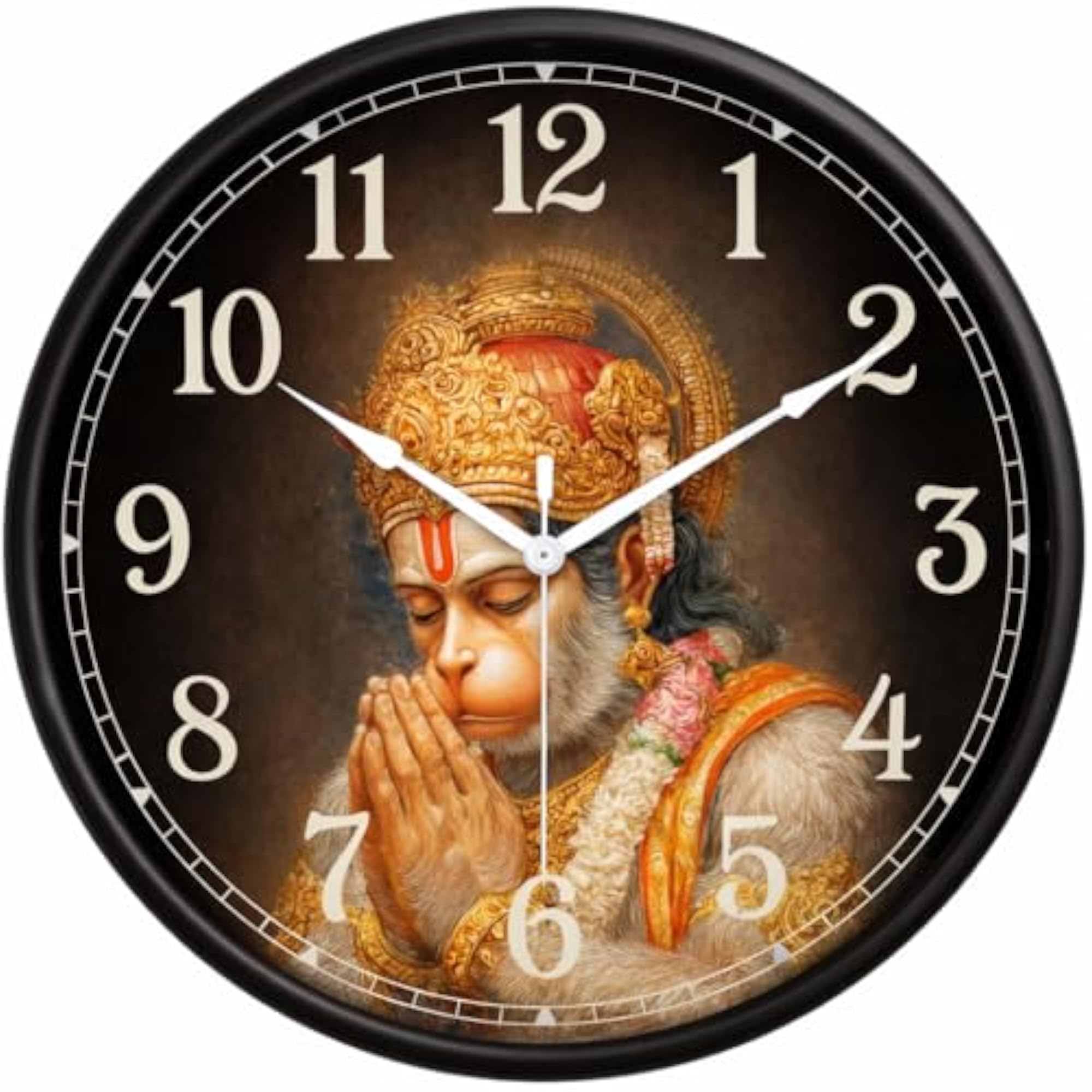 Hanuman Wall Clock with Black Background