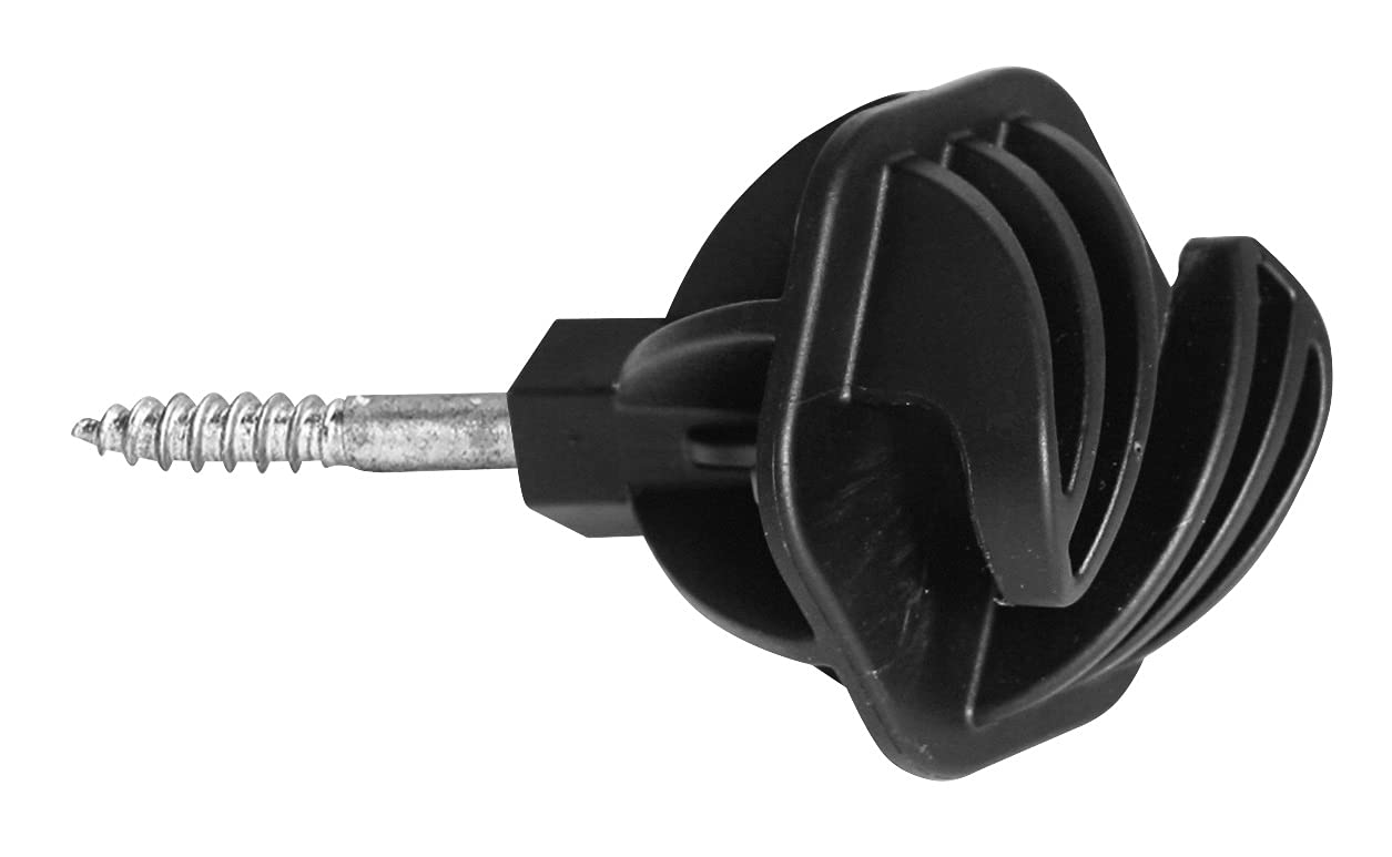 Rutland Essentials Wood Screw Wire/Rope Insulator (25),Black