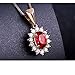 Daesar Colgante Oro Rosa 18k Mujer Rubí 1.15 ct Diamante Flor Collar...