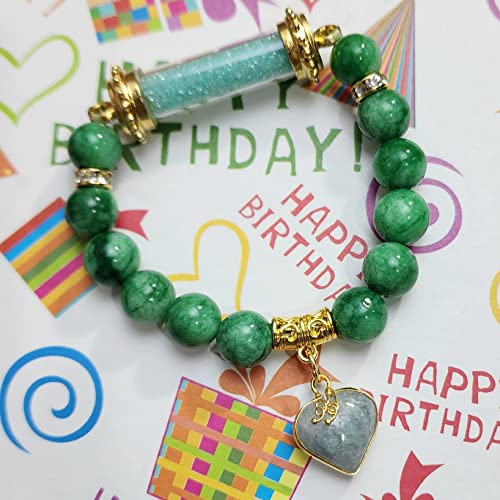 Image of Heavens Tvcz Buddha Bracelet with Thai Green Jade Healing Beads & Heart Pendant - Buddhist Lucky Charm Bangle for Love, Protection & Good Fortune