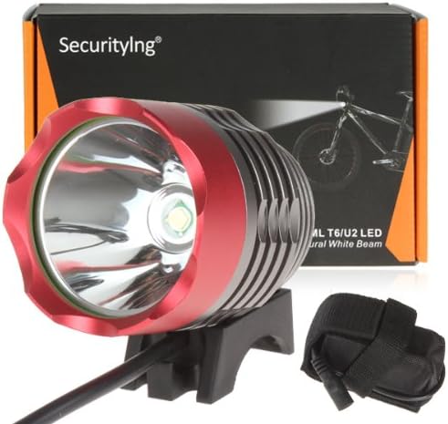 SecurityIng 500 Lumens 4 Modes Headlight Waterproof Headlamp & Bicycle Light + 8.4V 6400mAh Battery Pack + Charger
