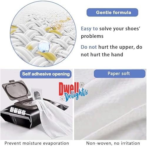 Image of Natural Sneaker & Shoe Cleaner Wipes - 1 Packs of 80 - Portable Sneakers Cleaner Shoe Wipes Quickly Remove Dirt & Stains - These Disposable Shoe Cleaning Wipes Can Be Used On Footwear