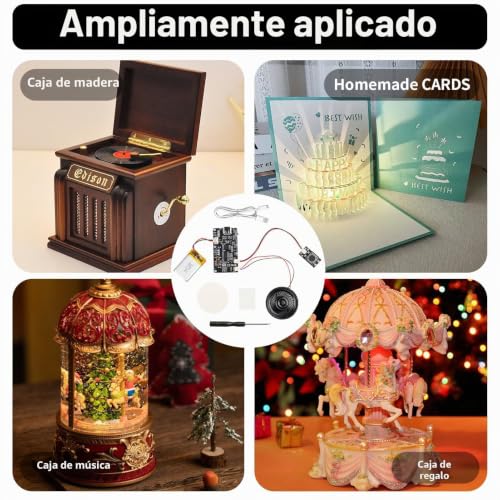 Miniatura 2 de Módulo De Sonido Grabable Mp3 Módulo De Grabación De Sonido Programable Con Memoria 8mb Control Por Botón Altavoz Integrado Y Conexión Usb-C Para Proyectos Diy Cajas De Música Y Tarjetas Musicales