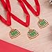 Jocomoni 3PCS Christmas Ugly Sweater Medal Award Contest Medals with Neck Ribbon Christmas Tree Ornament Contest Prizes for Ugly Sweater Contest Party Xmas Party Supplies