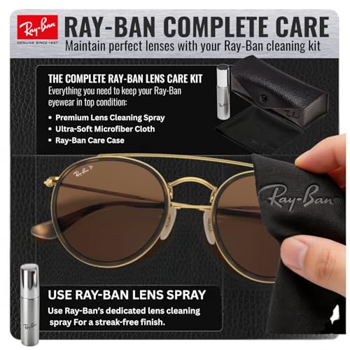 Image of Ray-Ban RB3647N ROUND DOUBLE BRIDGE Round Shaped Sunglasses for Men & Women with Official RAYBAN Eyewear Kit