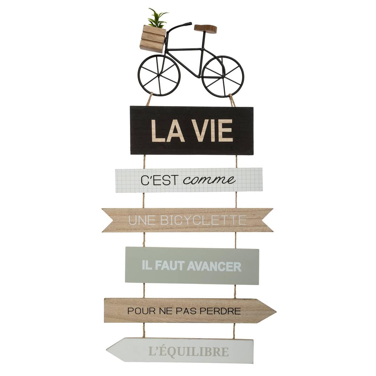 Atmosphera - Decoración Mural Bicicleta - Metal - 28x60 cm