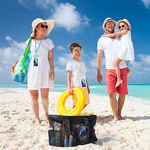 Mesh Beach Bag [Family Set] Extra Large Beach Tote Bag with Zipper Foldable Beach Toy Bag For Sand Toys & Women Vacation Essentials2