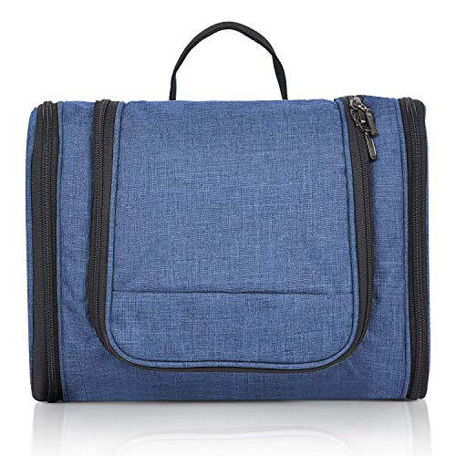 Image of FATMUG Travel Toiletry Kit Organizer Hanging Dopp Kit for Men Large Cosmetics Pouch for Women - Navy