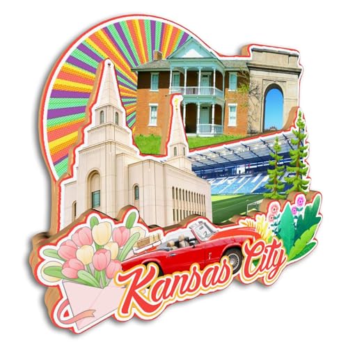 Imán de refrigerador decorativo Kansas City hecho a mano miniatura 3